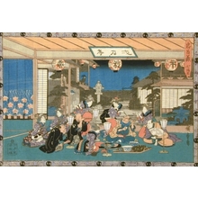 Ando Hiroshige, 歌川広重 (Ando Hiroshige)创作的日本版画《Tale of the Forty-Seven Ronin: Act VII》