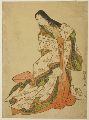 Japanischer Druck "The Poetess Ono no Komachi" von Suzuki Harunobu, 鈴木春信 (Suzuki Harunobu)