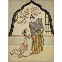 Japanese Print "Lovers Dressing Beside a Window" by Suzuki Harunobu, 鈴木春信 (Suzuki Harunobu)