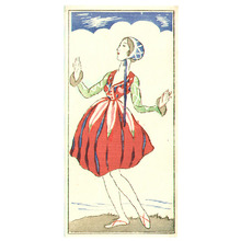 Takehisa Yumeji, 竹久夢二 (Takehisa Yumeji)创作的日本版画《Fairy Dancer》