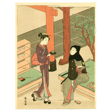 Japanese Print "Tea House" by Suzuki Harunobu, 鈴木春信 (Suzuki Harunobu)