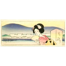 Takehisa Yumeji, 竹久夢二 (Takehisa Yumeji)创作的日本版画《Maiko in Kyoto》