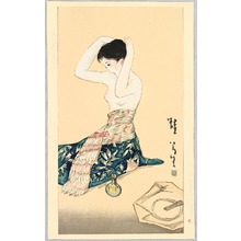 Takehisa Yumeji, 竹久夢二 (Takehisa Yumeji)创作的日本版画《Beauty》