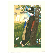 Takehisa Yumeji, 竹久夢二 (Takehisa Yumeji)创作的日本版画《The Sun》