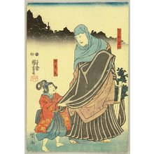 Utagawa Kuniyoshi, 歌川国芳 (Utagawa Kuniyoshi)创作的日本版画《Priest and Child》
