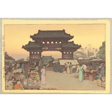 Yoshida Hiroshi, 吉田博 (Yoshida Hiroshi)による浮世絵「Market in Mukuden」