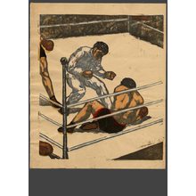 Onchi创作的日本版画《Knockdown》