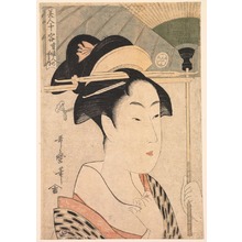 Japanischer Druck "Wife of a Virtuous Man, from the series Ten Beautiful Women" von Kitagawa Utamaro, 喜多川歌麿 (Kitagawa Utamaro)