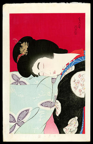 Torii Kotondo, 鳥居言人 (Torii Kotondo (鳥居言人))による浮世絵「Utatane- A nap- Version 2 — うたっ寝」
