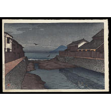 Kawase Hasui, 川瀬巴水 (Kawase Hasui (川瀬巴水))创作的日本版画《Hori River, Obama》