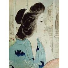 Japanischer Druck "Onsen in the Evening — いで湯の夕べ" von Kaburagi Kiyokata, 鏑木清方 (Kiyokata Kaburagi (鏑木清方))