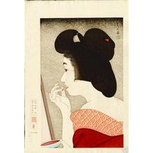 Japanese Print "Rouge- lipstick — Beni" by Torii Kotondo, 鳥居言人 (Torii Kotondo (鳥居言人))