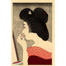 Japanese Print "Rouge- lipstick — Beni" by Torii Kotondo, 鳥居言人 (Torii Kotondo (鳥居言人))