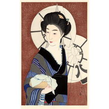 Torii Kotondo, 鳥居言人 (Torii Kotondo (鳥居言人))による浮世絵「Coming out of the bath house (Yugaeri) — 湯帰り」