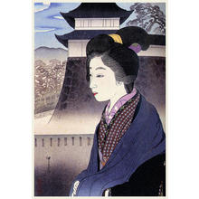 Japanese Print "Moon at Nijo Castle" by Miki Suizan, 三木翠山 (Suizan Miki (1887-1957))