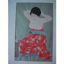 Japanese Print "Make-up (At the Mirror) — 化粧" by Torii Kotondo, 鳥居言人 (Torii Kotondo (鳥居言人))