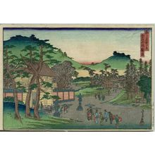 Hasegawa Sadanobu I, 代長谷川貞信 (Hasegawa Sadanobu I)创作的日本版画《Kagura Hill at Mount Kikkyô (Kikkyôzan Kaguraoka), from the series Famous Places in the Capital (Miyako meisho no uchi)》