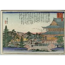 Hasegawa Sadanobu I, 代長谷川貞信 (Hasegawa Sadanobu I)创作的日本版画《Higashi Hongan-ji Temple, from the series One Hundred Views of Osaka (Naniwa hyakkei no uchi)》