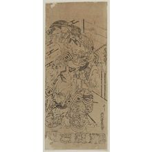 Nishimura Shigenaga, 西村重長 (Nishimura Shigenaga)创作的日本版画《Actors Ichikawa Danjûrô and Ichikawa Ebizô》