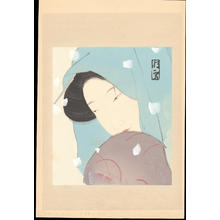 Kitano Tsunetomi, 北野恒富 (Tsunetomi Kitano)创作的日本版画《The Heroine Umekawa in Meido No Hiyaku - 鷺娘》