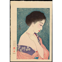 Torii Kotondo, 鳥居言人 (Kotondo, Torii)による浮世絵「No. 8 - Applying Powder - 化粧」
