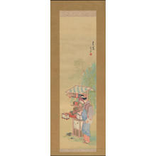 Takehisa Yumeji, 竹久夢二 (Yumeji, Takehisa)创作的日本版画《Bijin and Beetle Stall (1)》