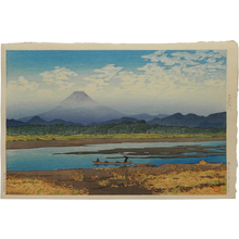 Kawase Hasui, 川瀬巴水 (Kawase Hasui)创作的日本版画《Selection of Views of the Tokaido: Banyu River (Tokaido fukei senshu: Banyugawa)》