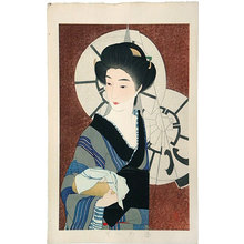 Torii Kotondo, 鳥居言人 (Torii Kotondo)による浮世絵「After a Bath (Yugaeri)」