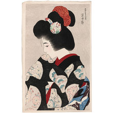 Ito Shinsui, 伊東深水 (Ito Shinsui)创作的日本版画《Twelve Images of New Beauties: Contemplating the Coming Spring (Shin bijin junisugata: Haru chikaki omoi)》