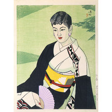 Ito Shinsui, 伊東深水 (Ito Shinsui)创作的日本版画《Green Garden (Ryokutei)》