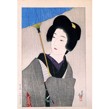 Ito Shinsui, 伊東深水 (Ito Shinsui)创作的日本版画《Drizzling Rain (Shigure)》